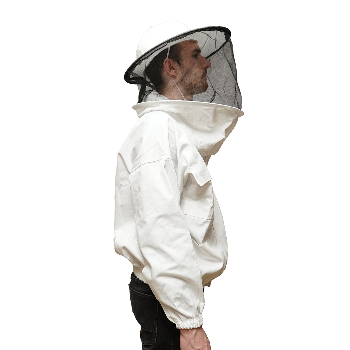 Bluza apicola alba cu masca de protectie marimea XL